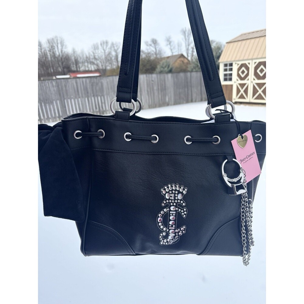 Juicy Couture Daydreamer Crown Tote Black Liquorice Chic NWT VIRAL - Picture 6 of 7